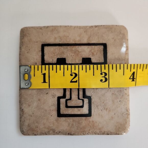 Vintage Custom Texas Tech University TTU Stone Coasters set of 4 Red Raiders - Picture 5 of 8